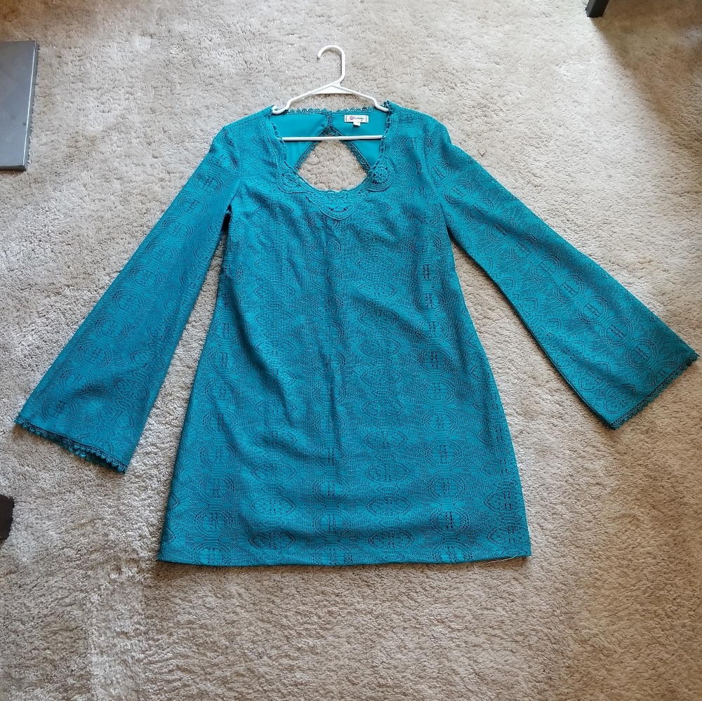 Teal Boho Dress